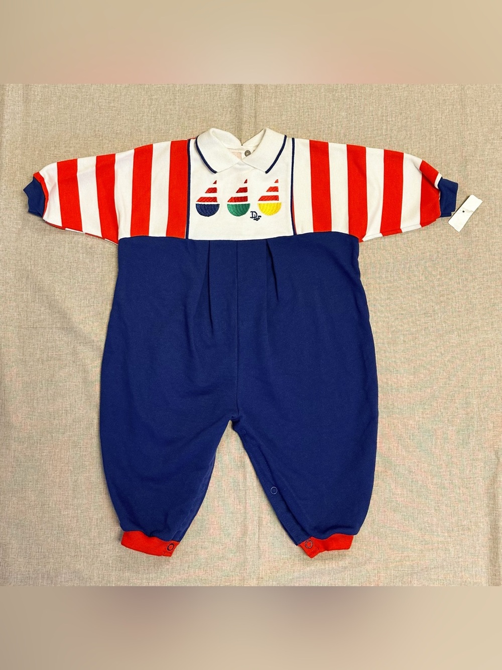 NWOT Baby Dior Nautical Romper 9 Months (18-20lbs)